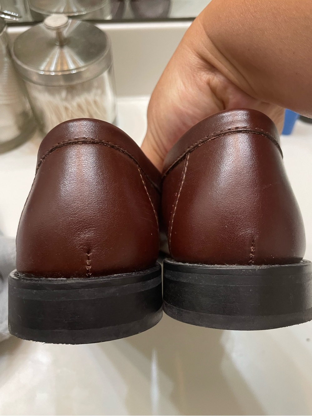 Sézane Smooth Chocolate Brown Leather Chain-Trim Vicky Loafers - Picture 6 of 10